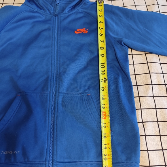 Nike SB Hoodie Boys Large Blue Orange Swoosh Logo Full Zip Sweatshirt - Picture 3 of 10